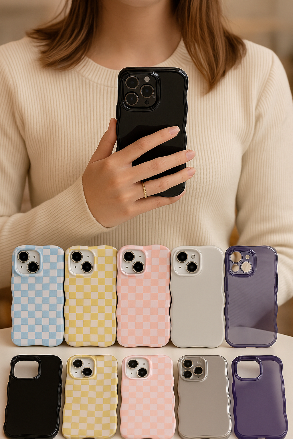 Coque de téléphone ondulée