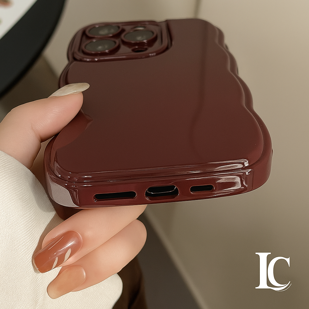Coque de téléphone ondulée Bordeau