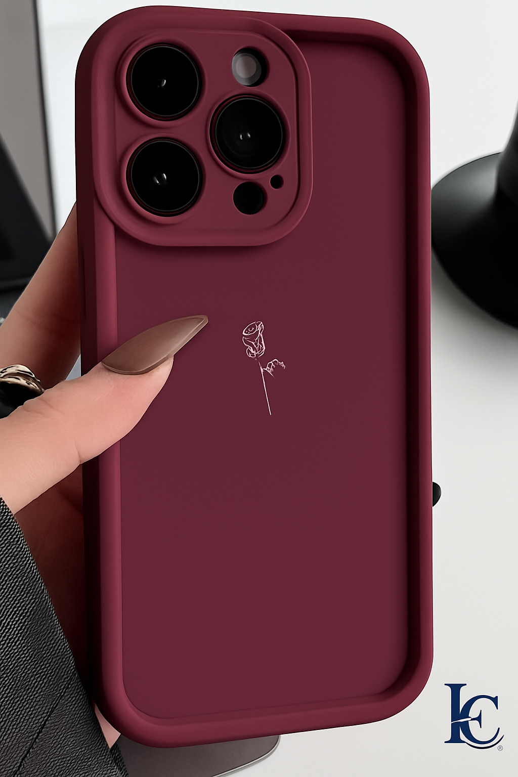 Coque de téléphone Bordeau a fleur