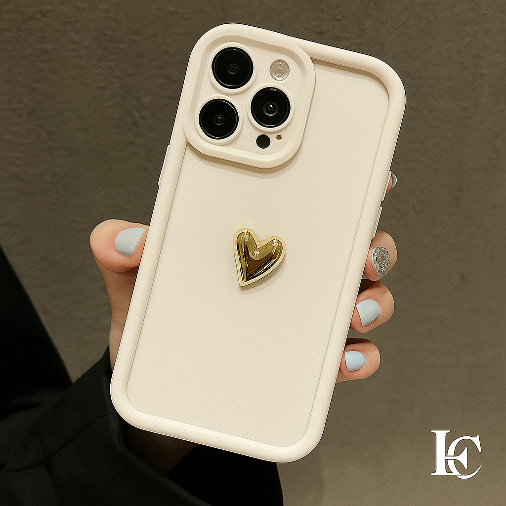 Coque de téléphone avec un cœur en 3D