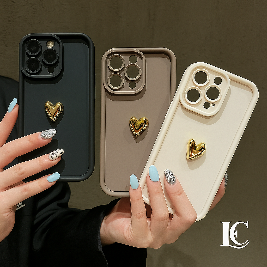 Coque de téléphone avec un cœur en 3D