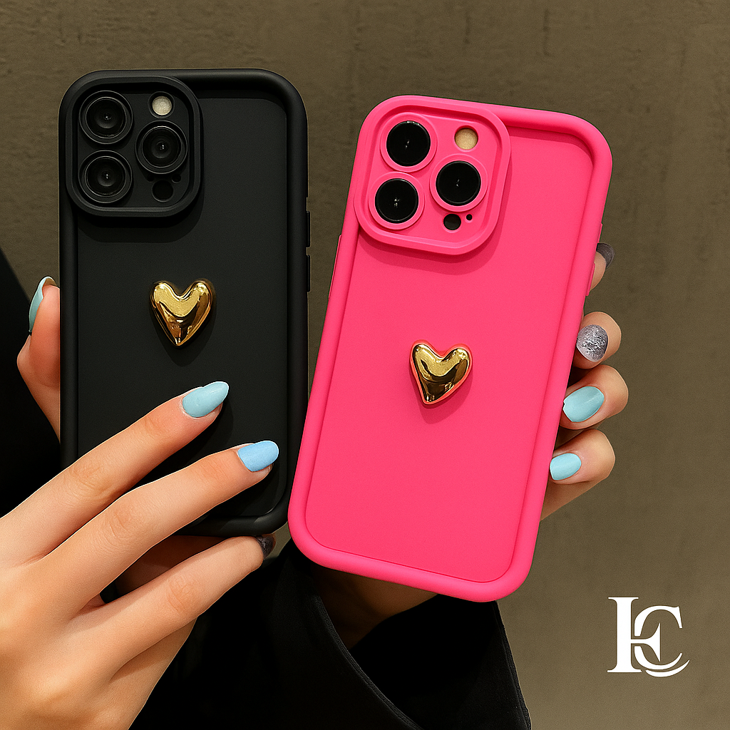 Coque de téléphone avec un cœur en 3D