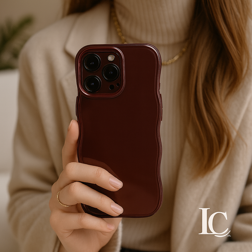 Coque de téléphone ondulée Bordeau